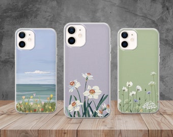 Floral iPhone Case, Abstract Flower Cover, Colorful Phone Case