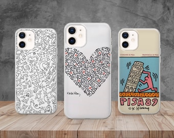 Keith Haring Art Phone Case, Abstract Pop Art Cover