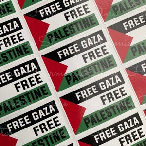 Free Palestine Flag Gloss Stickers, Sticker Sheet, Order Stickers, Small Business Stickers, Palestine Solidarity, 21 Stickers Per Sheet