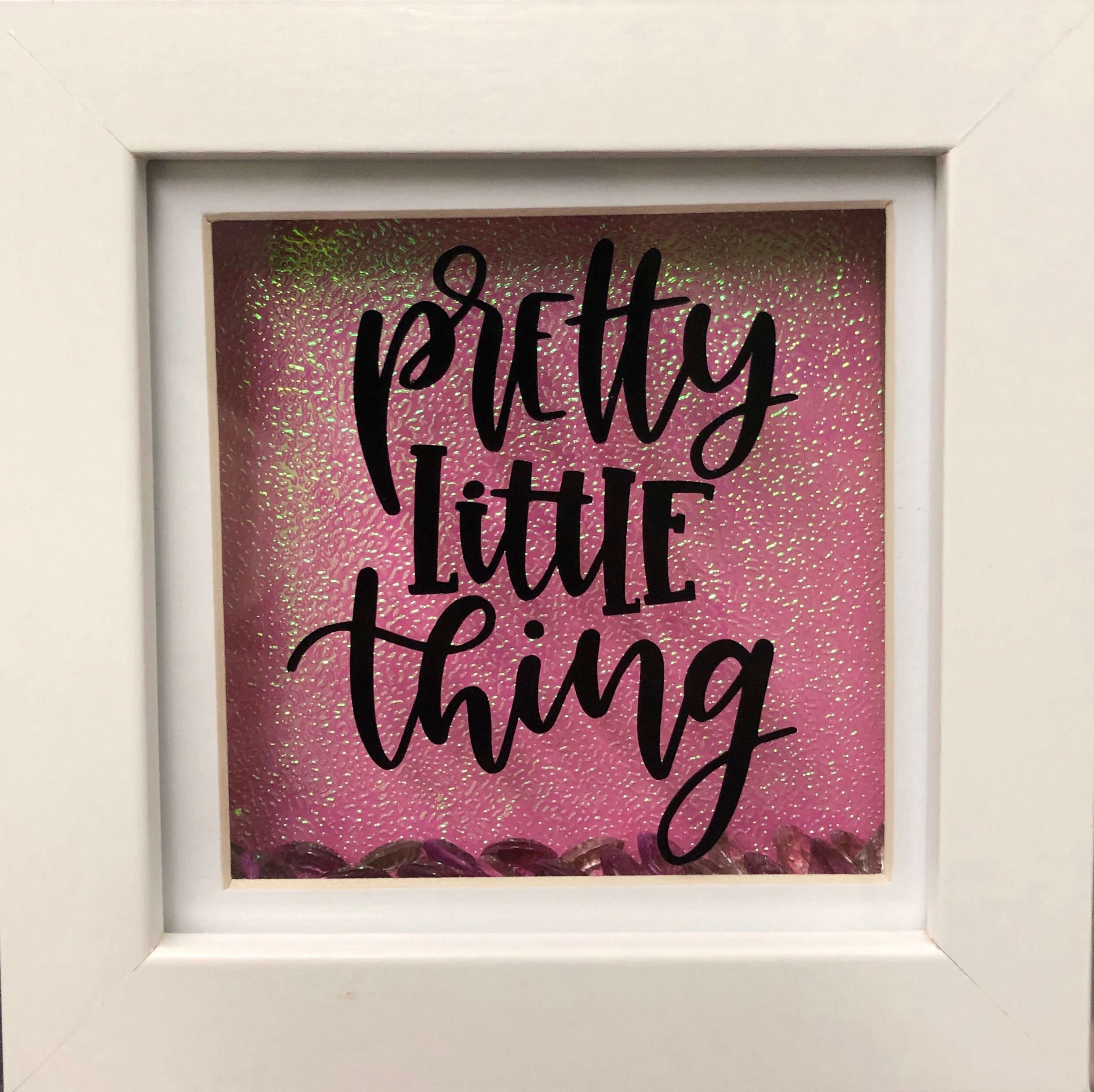 Girly Quote Frame Pretty Little Thing Pink Personalised Etsy