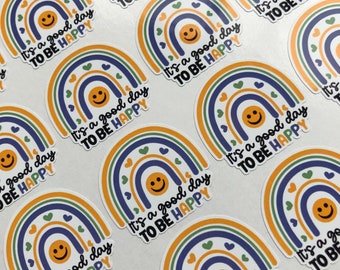 ¡Es un buen día!, Hoja de pegatinas motivacionales, Pegatinas de positividad adorables, Pegatina decorativa, Pegatina para diario, Correo feliz, Pegatinas de correo feliz