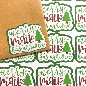 24 étiquettes autocollantes festives joyeux courrier, autocollants Joyeux Noël, autocollants pour papeterie de Noël, sceau d'autocollant de lettre de colis, feuille d'autocollants