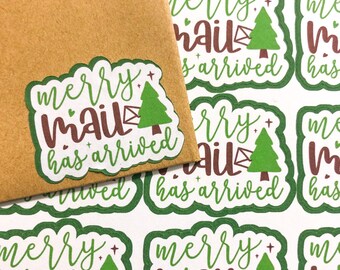 24 etiquetas adhesivas festivas para correo, pegatinas navideñas para correo, pegatinas para papelería navideña, sellos adhesivos para paquetes y cartas, hoja de pegatinas