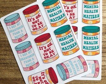Self Care Mental Health Sticker Sheet X2, Planner Stickers, Bullet Journal, Mental Health Matters, Motivational Stickers, Self Love, Diary