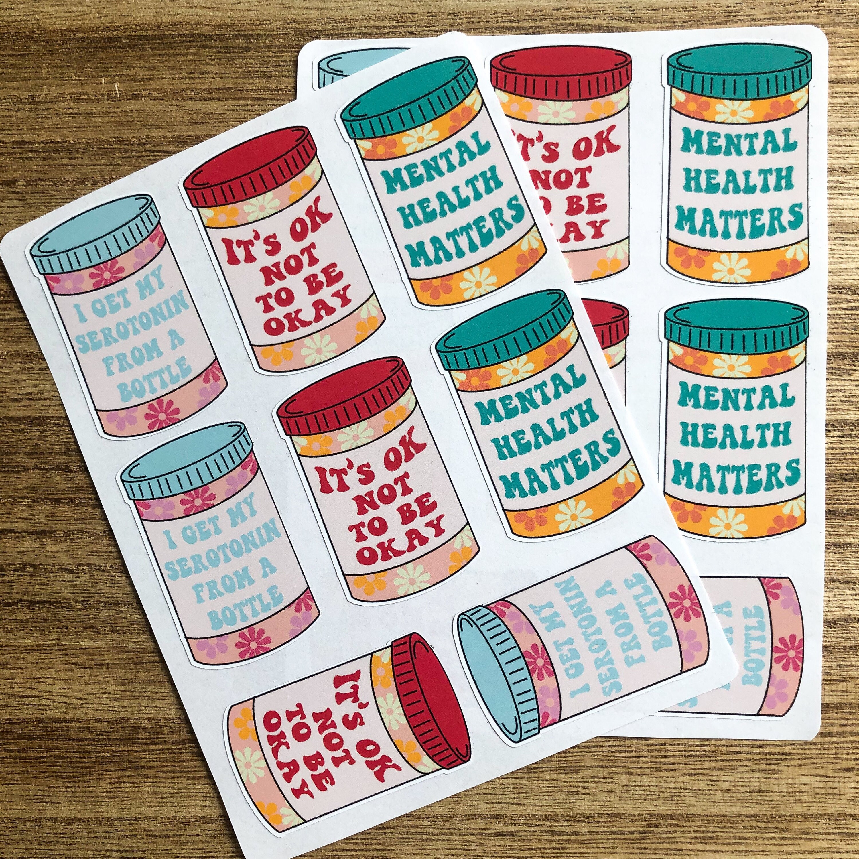 Self Care Mental Health Sticker Sheet X2, Planner Stickers, Bullet ...