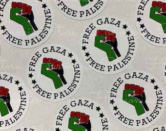 Pegatinas brillantes del Círculo de Palestina Libre, hoja de pegatinas, pegatinas para pedidos, pegatinas para pequeñas empresas, solidaridad con Palestina, 24 pegatinas por hoja