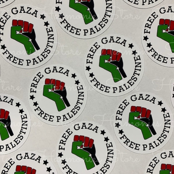 Free Palestine Circle Gloss Stickers, Sticker Sheet, Order Stickers, Small Business Stickers, Palestine Solidarity, 24 Stickers Per Sheet