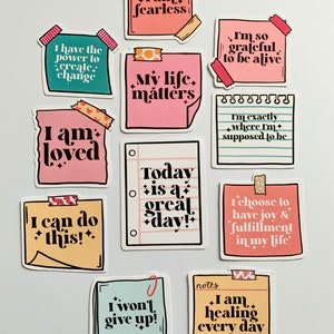Inspirational Positive Quote Stickers, Encouraging Sticker Pack, Motivational Gift, Self Love Sticker Set, Bullet Journal, Wellbeing Labels