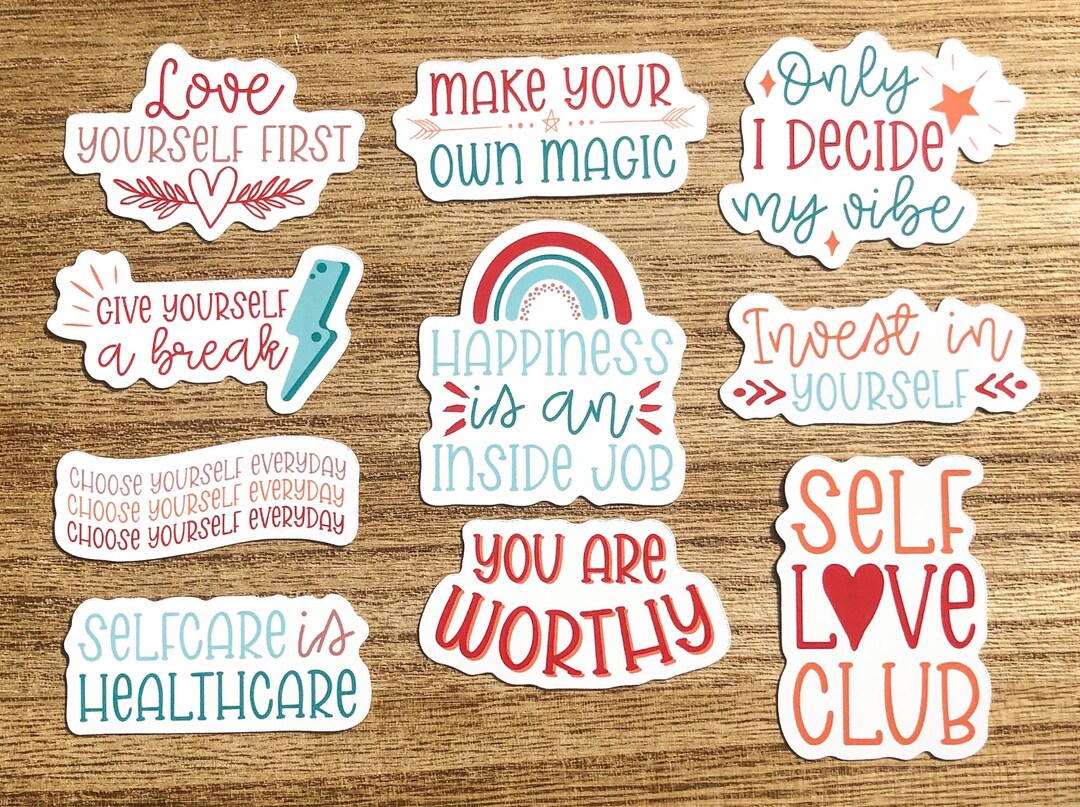 Self Love Sticker Pack, Self Care Planner Stickers, Journal Stickers ...