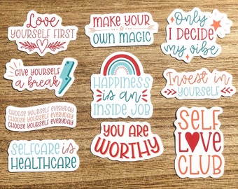 Self Love Sticker Pack: Motivational Journal Stickers