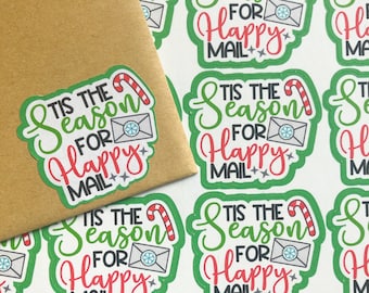 24 etiquetas adhesivas festivas para correo, pegatinas navideñas para correo, pegatinas para papelería navideña, sellos adhesivos para paquetes y cartas, hoja de pegatinas