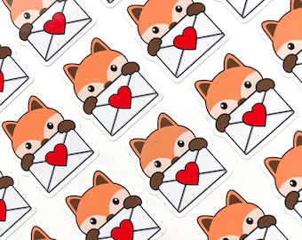 Hoja de pegatinas para planificador de zorros, etiquetas adhesivas para sobres, pegatinas decorativas, correo feliz, envío postal feliz, hoja de pegatinas adorables, pegatinas de animales X30