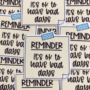 Mental Health Reminder, Its Okay Sticker, Mental Health Stickers, Planner, Bullet Journal, Diary Sticker, Affirmation ,Self Love Sticker