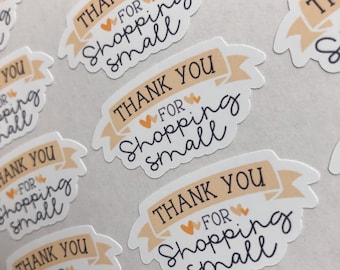 Pegatinas pequeñas brillantes "Gracias por su compra" (paquete de 27)