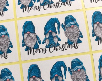 21 etiquetas de gnomo navideño, hoja de pegatinas mate, pegatinas navideñas, regalo, pegatinas festivas para sobres, pegatinas navideñas Tomte