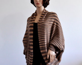 Coat Cardigan Batwing Ck With Long Sleeves Black Cozy Knit Loose Oversized Shrug for Women Boho Sweater Cocoon Coat Wrap Jacket Wool Etsy