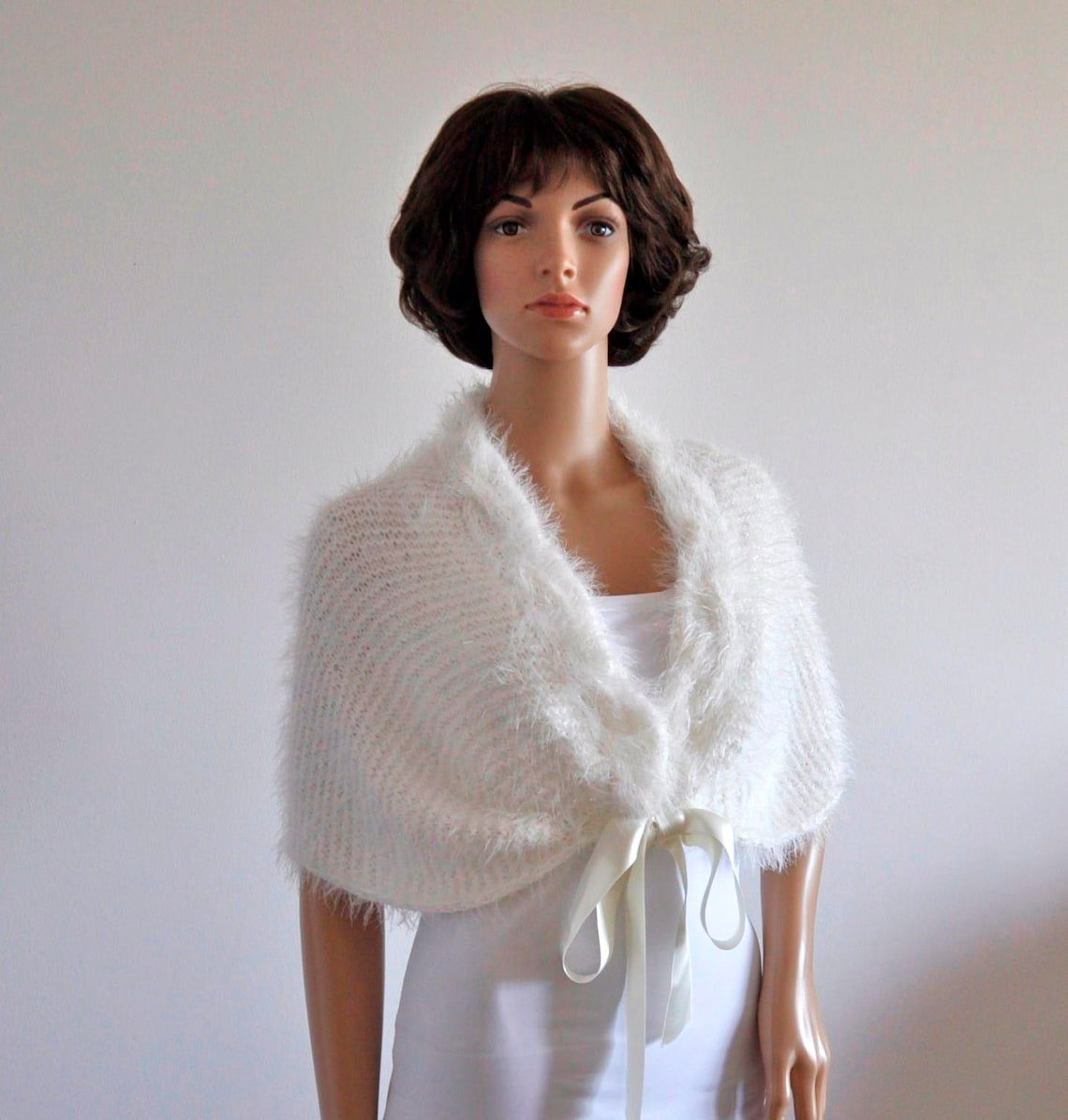 Wedding Capelet Cape Ivory White Wrap Bridal Wrap Faux Fur Etsy