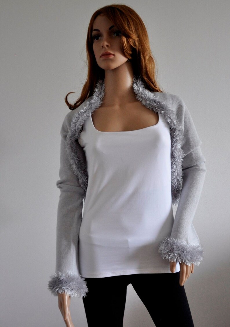 Bolero Light Gray Scarf Gray Wedding Jacket Shrug Bridesmaid Etsy