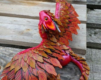 Polymer Dragon, Feuer Drache, Rote Wyver, Hatchling Dragon, Fantasy Figure