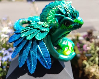 Polymer Clay Dragon, Green Dragon, Hatchling, Baby Dragon