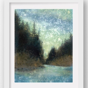 WILDWOOD Rain Painting, limited edition print, Oregon art, PNW forest