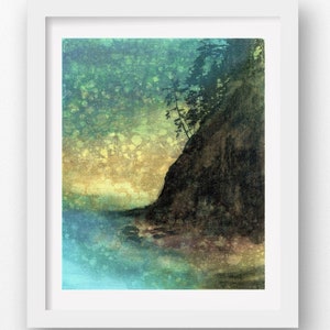 SUNSET HAZE Rain Painting, limited edition giclee print, coastal art, Oregon coast