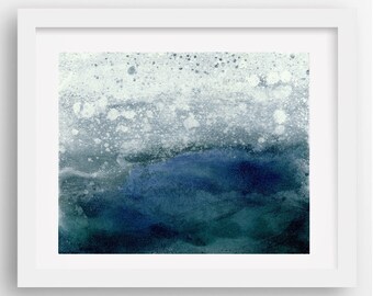 SEA SWELL, Moodscape Rain Painting, limited edition giclee print, coastal art, seascape, abstract ocean