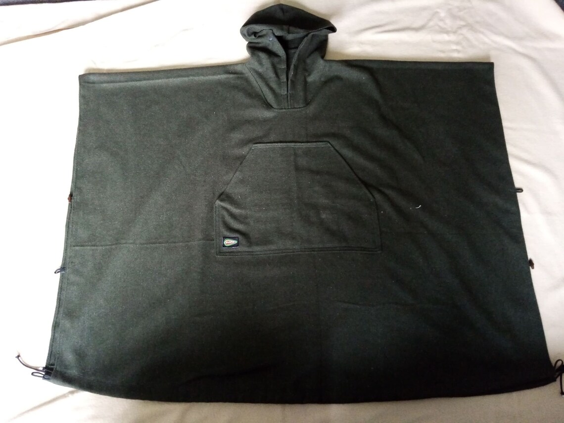 Handmade Wool Bushcraft Hooded Poncho Olive Green Etsy