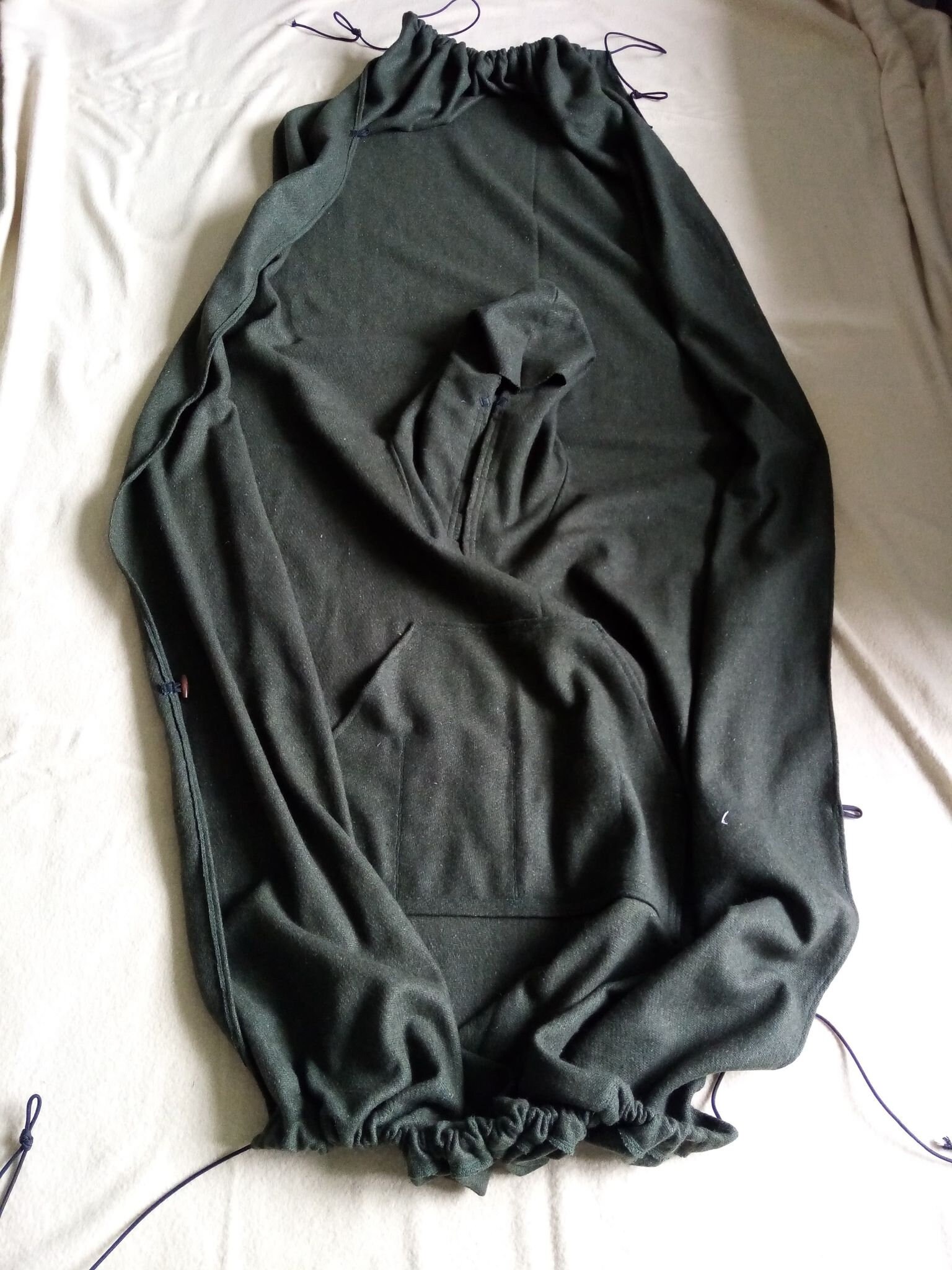 Handmade Wool Bushcraft Hooded Poncho Olive Green Etsy