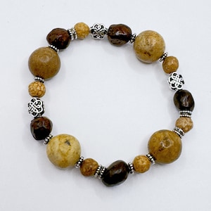 Khao Sam Roi Yod Relic Arahant Relic Stones bracelet tt bring Happiness, Calmness, Wealth- Ruyi Sterling Silver inserts