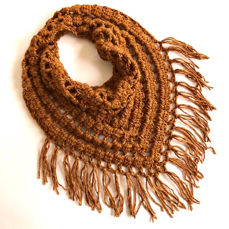 Boho Fringe Triangle Cowl CROCHET PATTERN indie gypsy hippie Etsy
