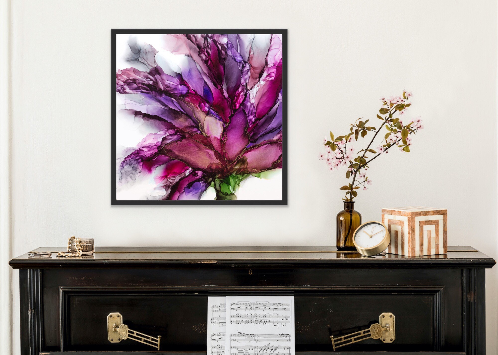 Purple Abstract Alcohol Ink Painting Modern Art Abstract - Etsy