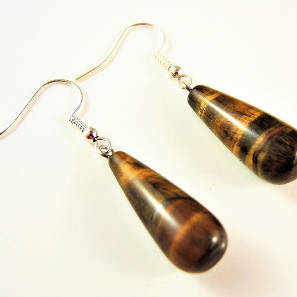 925 Silver Tiger Eye Faceted Beaded Gemstone Dangle Earrings Jewelry, Gold Plated, Drops at ₹ 1000/pair in Jaipur 925 Silver Tiger Eye Faceted Beaded Gemstone Dangle Earrings Jewelry, Gold Plated, Drops at ₹ 1000/pair in Jaipur