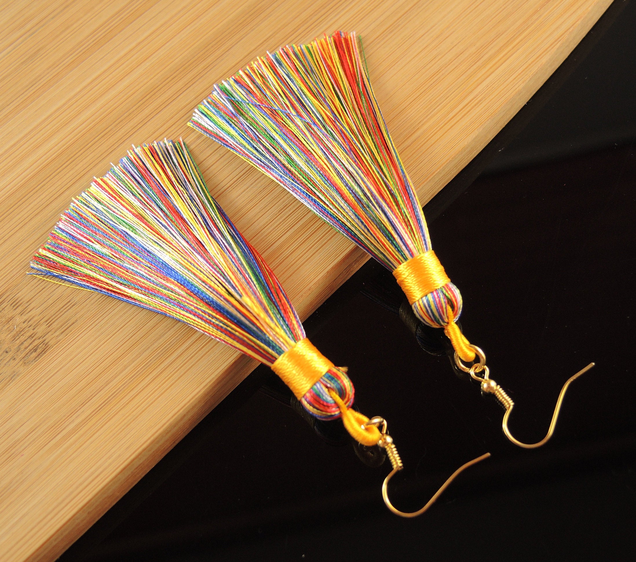 Bohemian Chunky Gold Metal Long Tassel Leaf Dangle Drop Statement Earrings For Women Vintage Hanging Fringe