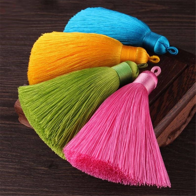 10pcs 8cm Silk Tassels Silky Jewelry Tassels,Handmade Tassel for Jewelry Making Silk Fringes Tassel Earrings Tassel Necklace 3.15