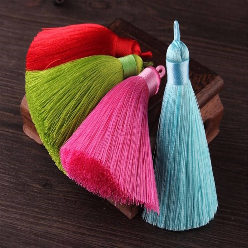 10pcs 8cm Silk Tassels Silky Jewelry Tassels,Handmade Tassel for Jewelry Making Silk Fringes Tassel Earrings Tassel Necklace 3.15