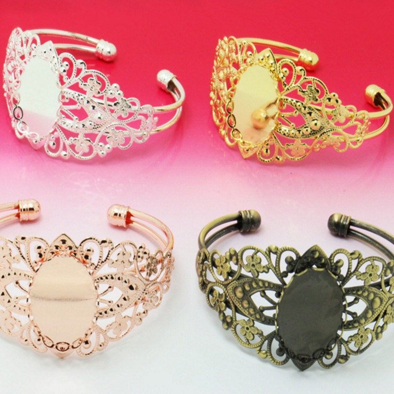 5pcs 18x25mm Oval setting Blank Bracelet Cuff bracelet Etsy