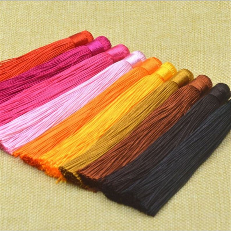 10pcs 12cm Silk Tassels Silky Jewelry Tassels,Handmade Tassel for Jewelry Making Silk Fringes Tassel Earrings Tassel Necklace