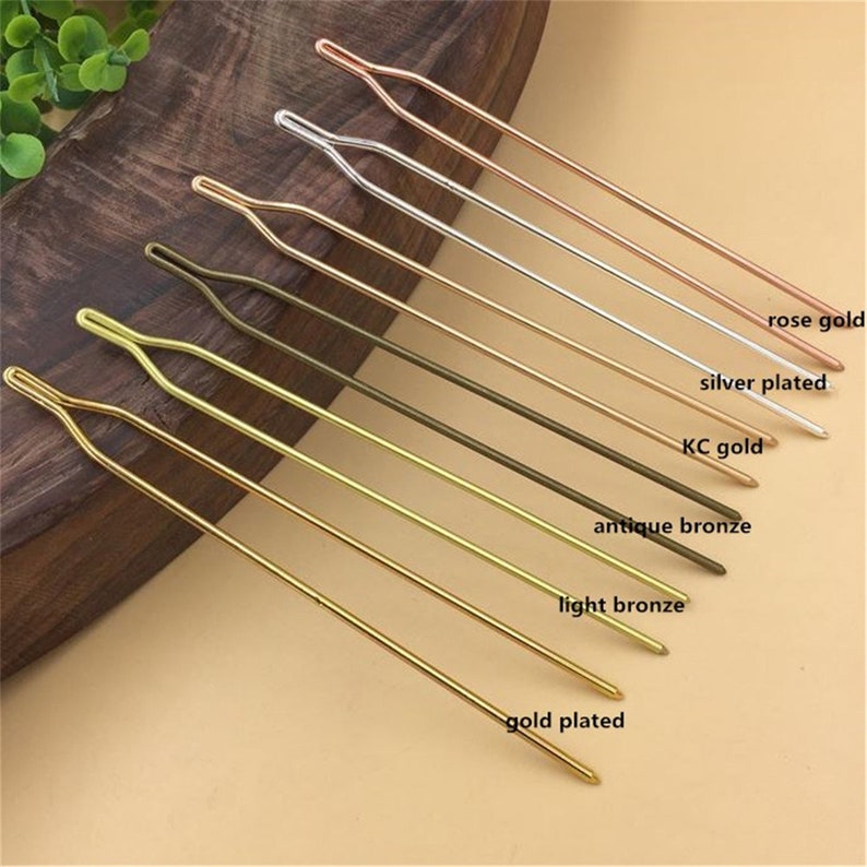 10pcs 125x2mm Y-shape Hair Pins,brass Hair Pins,Hair Accessories Hair Jewelry,Jewelry DIY Making Supplies