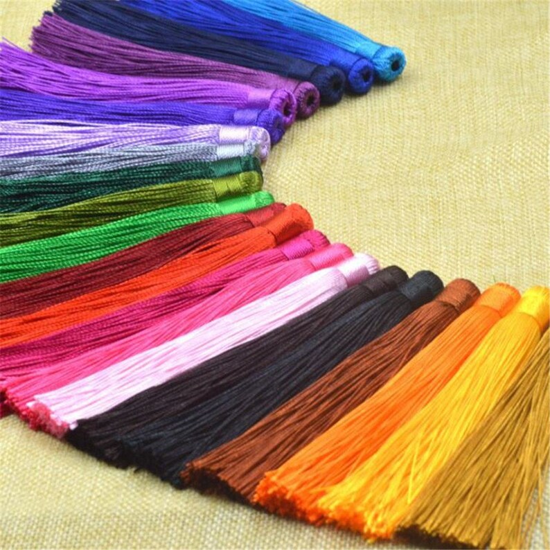 10pcs 12cm Silk Tassels Silky Jewelry Tassels,Handmade Tassel for Jewelry Making Silk Fringes Tassel Earrings Tassel Necklace