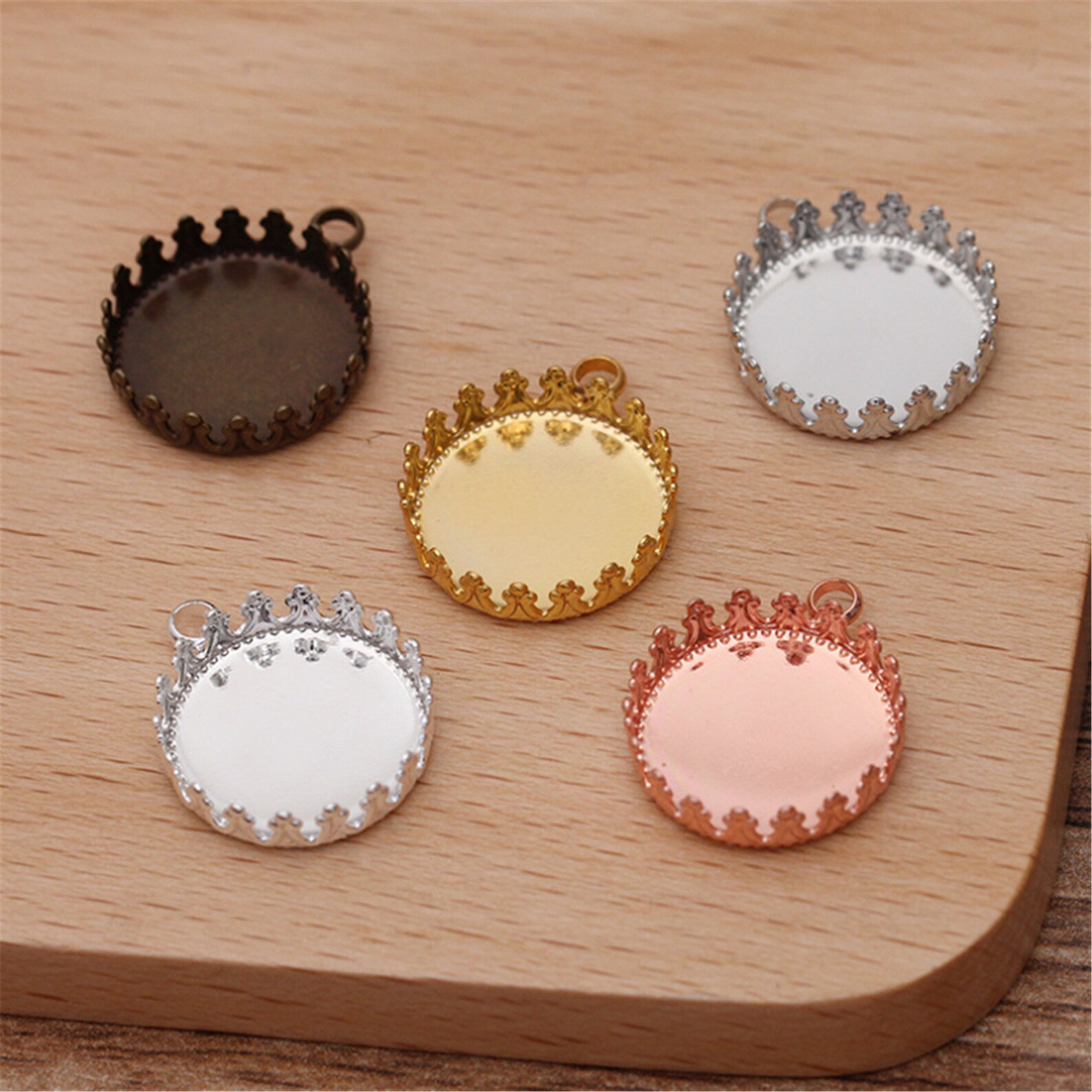 20pcs brass bezel Pendant trays setting Jewelry Etsy