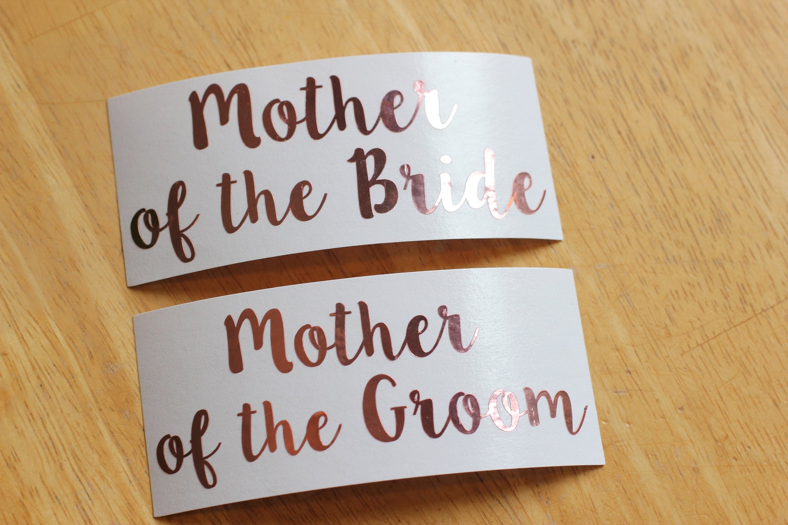 Champagne Flute Labels // Rose Gold Vinyl Decals // Mother of Etsy