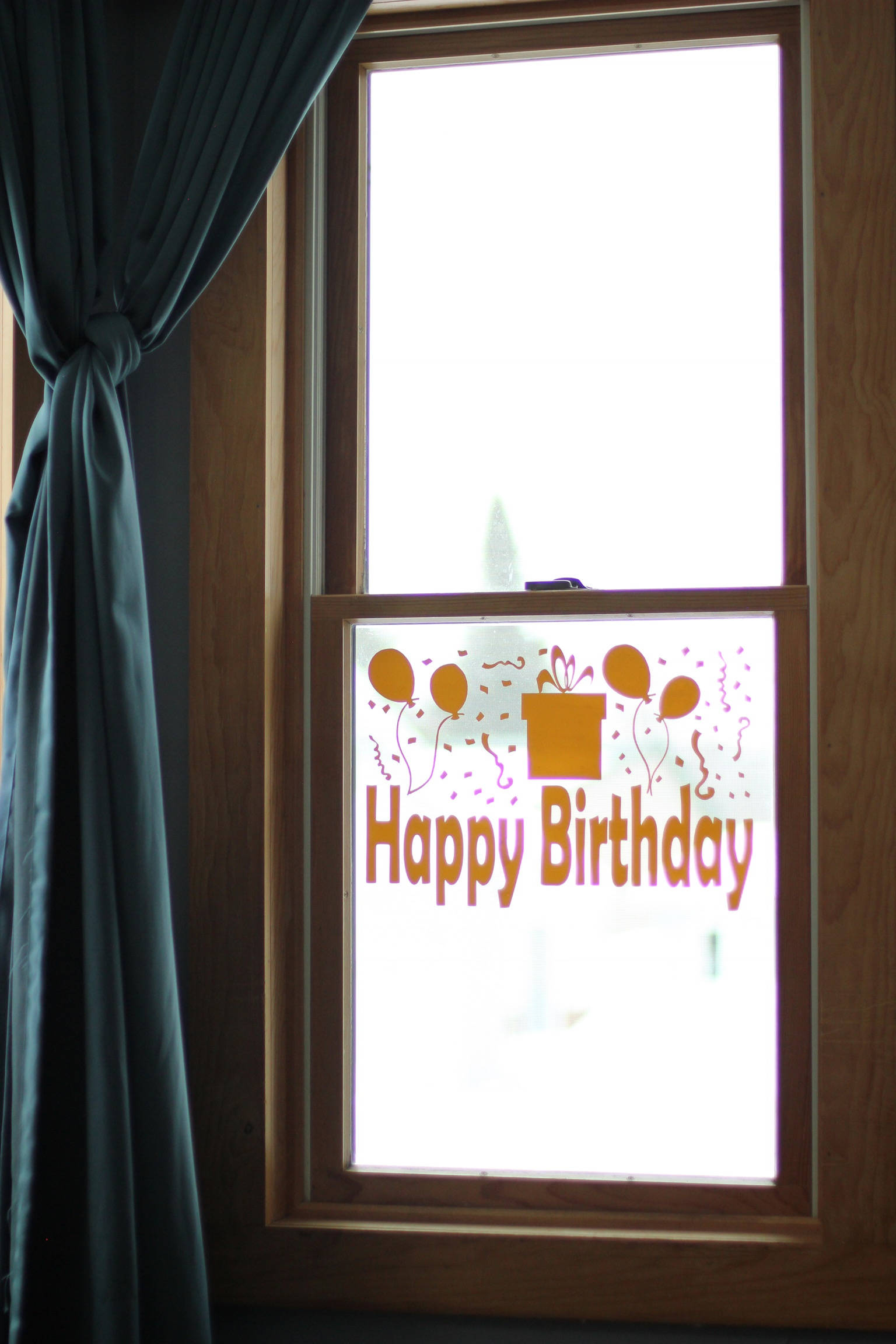 Happy Birthday Window Cling Sign Drive by Party Decor Banner Etsy UK