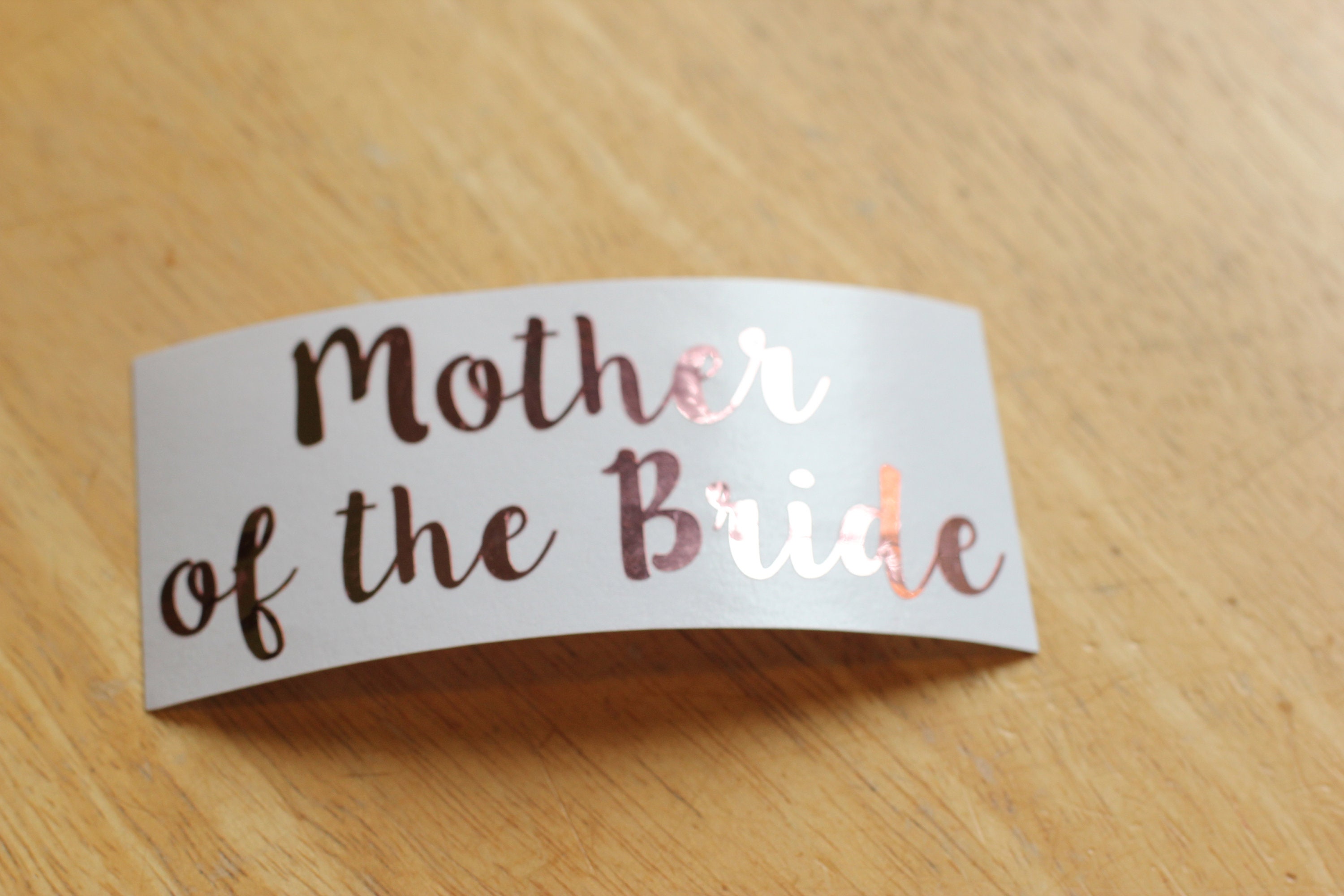 Personalised Mother of the Bride Groom Flute Glass Decal Sticker Rose GOLD Personalised Mother of the Bride Groom Flute Glass Decal Sticker Rose GOLD