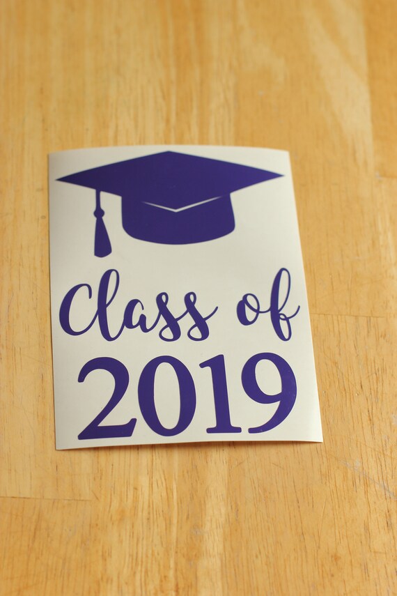 Graduation Cap Decal Grad Year School Graduate Window Bumper Sticker Car Decor