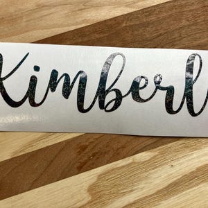 Custom Glitter Name Stickers, Personalized Permanent Vinyl Decals for Water Bottles, cups, mugs