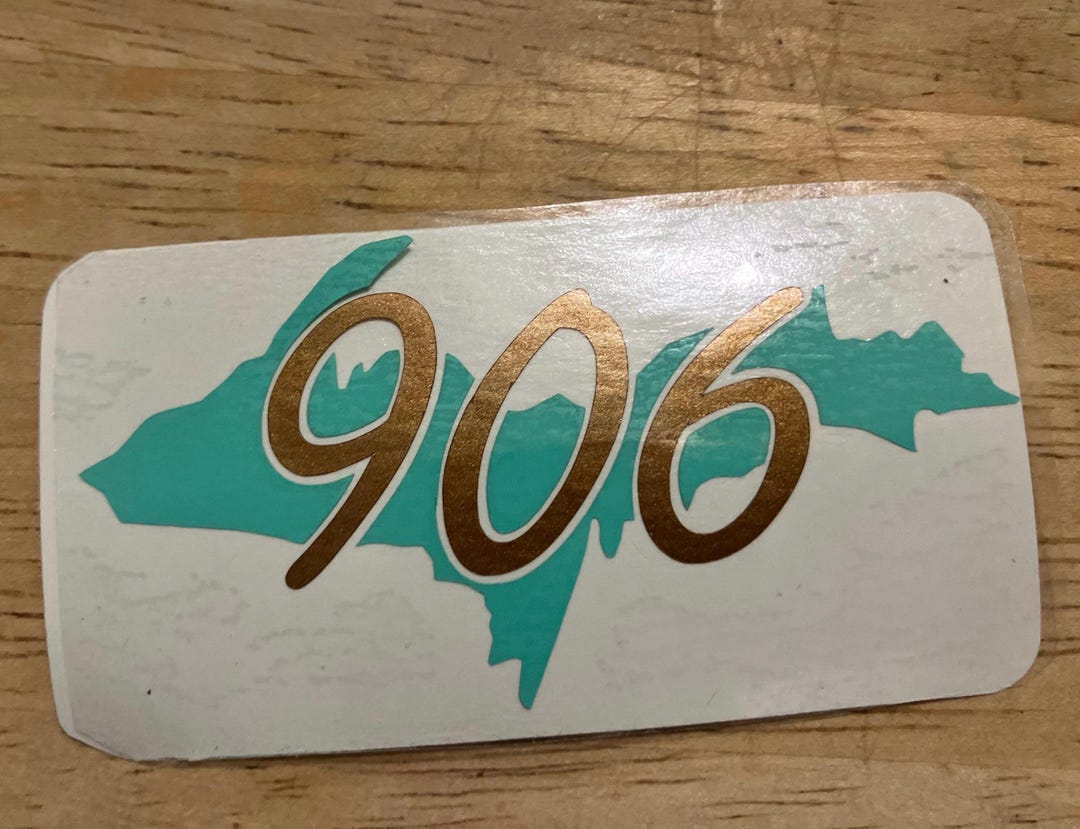 Yooper Vinyl Decal, 906 Upper Peninsula Permanent Sticker, Northern ...