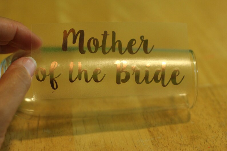 Champagne flute labels // Rose Gold Vinyl Decals // Mother of Etsy