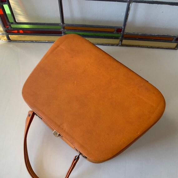 Vintage beauty case suitcase handbag, 60s - 70s o… - image 9