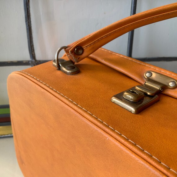 Vintage beauty case suitcase handbag, 60s - 70s o… - image 1